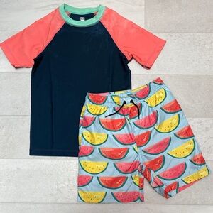 Tea Collection 🍉 swim trunks and rashguard